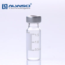 Frasco de hplc de vidro transparente de 1,8 ml com etiqueta de reagente químico de garrafa para o instrumento shimadzu
